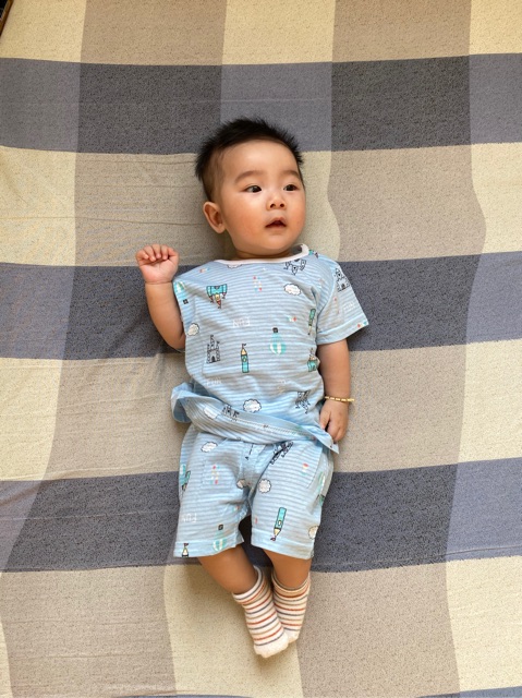 Bộ đồ cotton sợi tre xuất Hàn nhiều màu cho bé B02