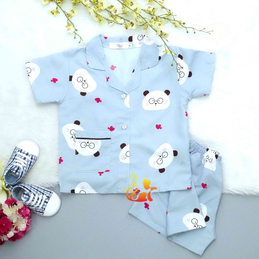 Bộ Đồ Mặc Nhà &quot;Gấu bánh bao&quot; Pijama Kate Thái - Cho Bé 8 - 38kg.