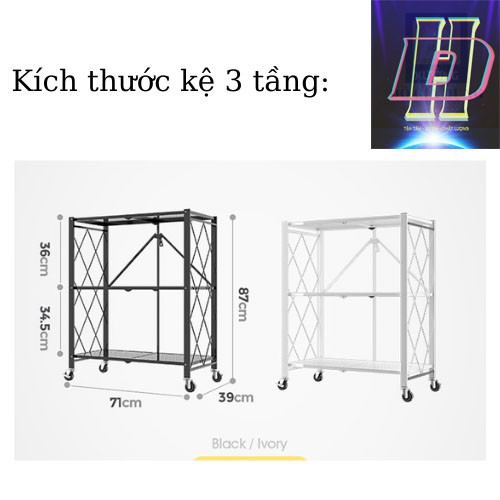 Kệ để đồ đa năng có bánh xe, gấp xếp gọn gàng, tối ưu không gian, chịu lực tốt, bảo hành đổi trả uy tín