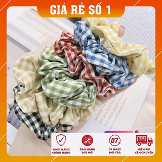 [FREESHIP - HÀNG LOAI 1] Cột tóc, buộc tóc vải Scrunchies Caro mini