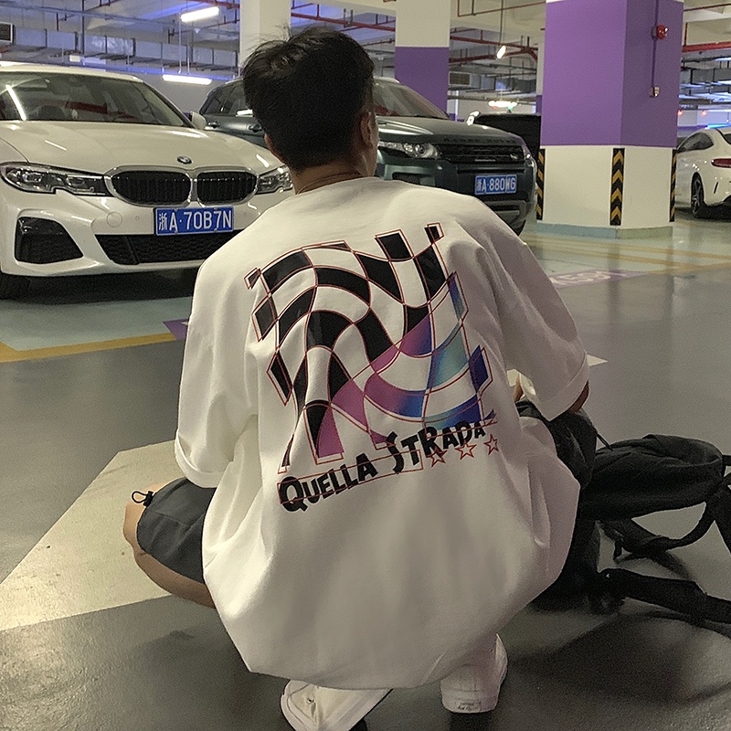 Áo Thun Tay Ngắn Cổ Tròn In Chữ Đơn Giản Thời Trang Phong Cách Hàn Quốc Cho Nam Size S-5XL