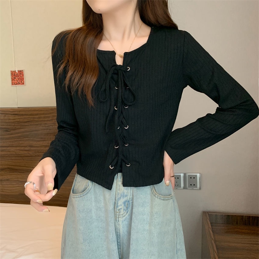 Áo Thun Cổ Vuông Thiết Kế Mới Thời Trang Mùa Thu Dành Cho Nữ