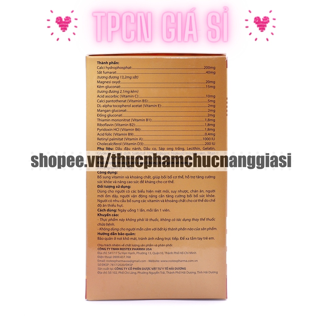 Vitamin tổng hợp PHAMAGEL PLUS bồi bổ cơ thể, tăng cường sức đề kháng - Hộp 30 viên