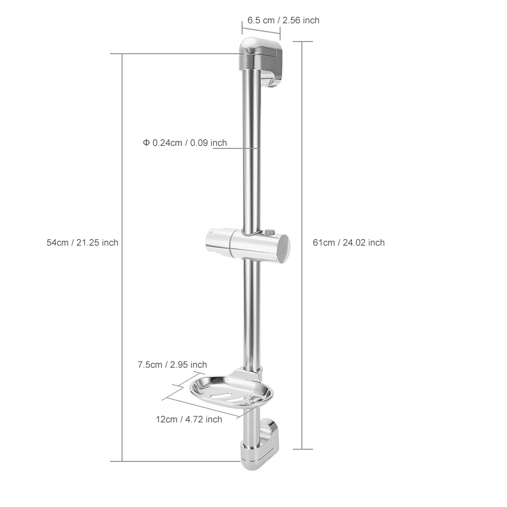 Giá Đỡ Vòi Hoa Sen Bằng Thép Không Gỉ Kèm Hộp Đựng Xà Phòng G1/2&quot; virgina056