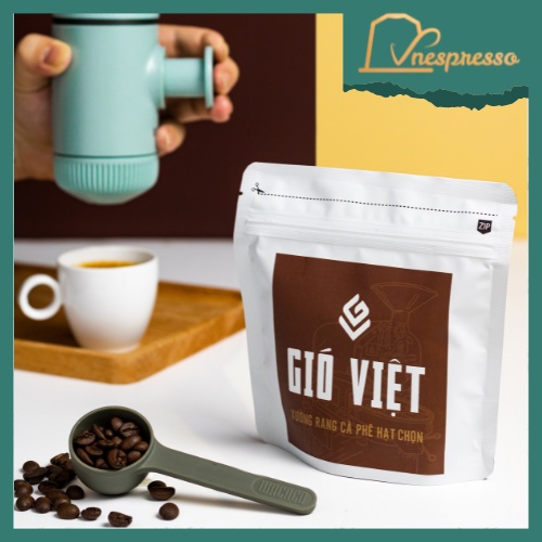 Cà phê rang xay Gió Việt Fine Robusta 84+ - gói 100g, 250g nguyên hạt (pha phin, pha espresso,..)