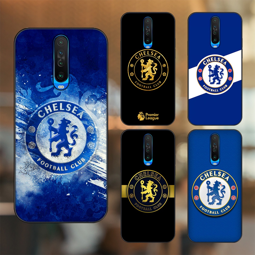 Ốp lưng Xiaomi K30 viền đen in hình Chelsea FC