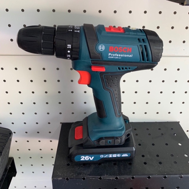 Máy khoan pin cầm tay BOSCH 26V máy vặn vít có 2 pin có búa DODACO DCT0008