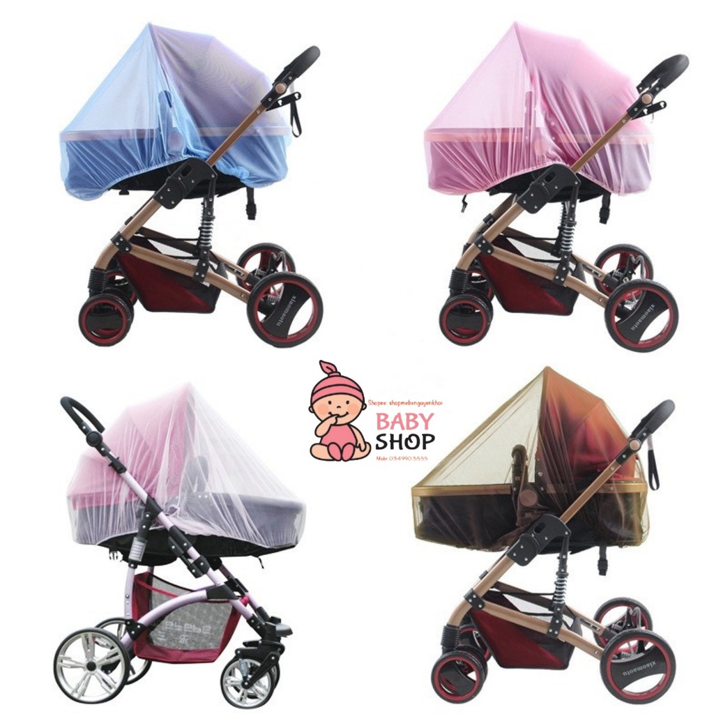 Màn che xe đẩy chống muỗi và côn trùng cho bé ,chất liệu sợi Polyester dai bền và rất an toàn cho bé yêu