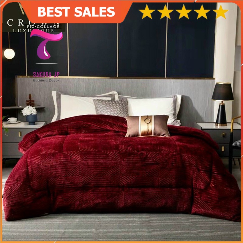 Chăn Lông Cừu Dày Mùa Đông Crown - Chăn Cừu Dày Đại Hàn Nhập Khẩu