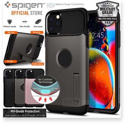 [HÀNG CHÍNH HÃNG] Ốp lưng iPhone 11/11 Pro/11 Pro Max Spigen Slim Armor thời trang khoe táo và siêu chống sốc