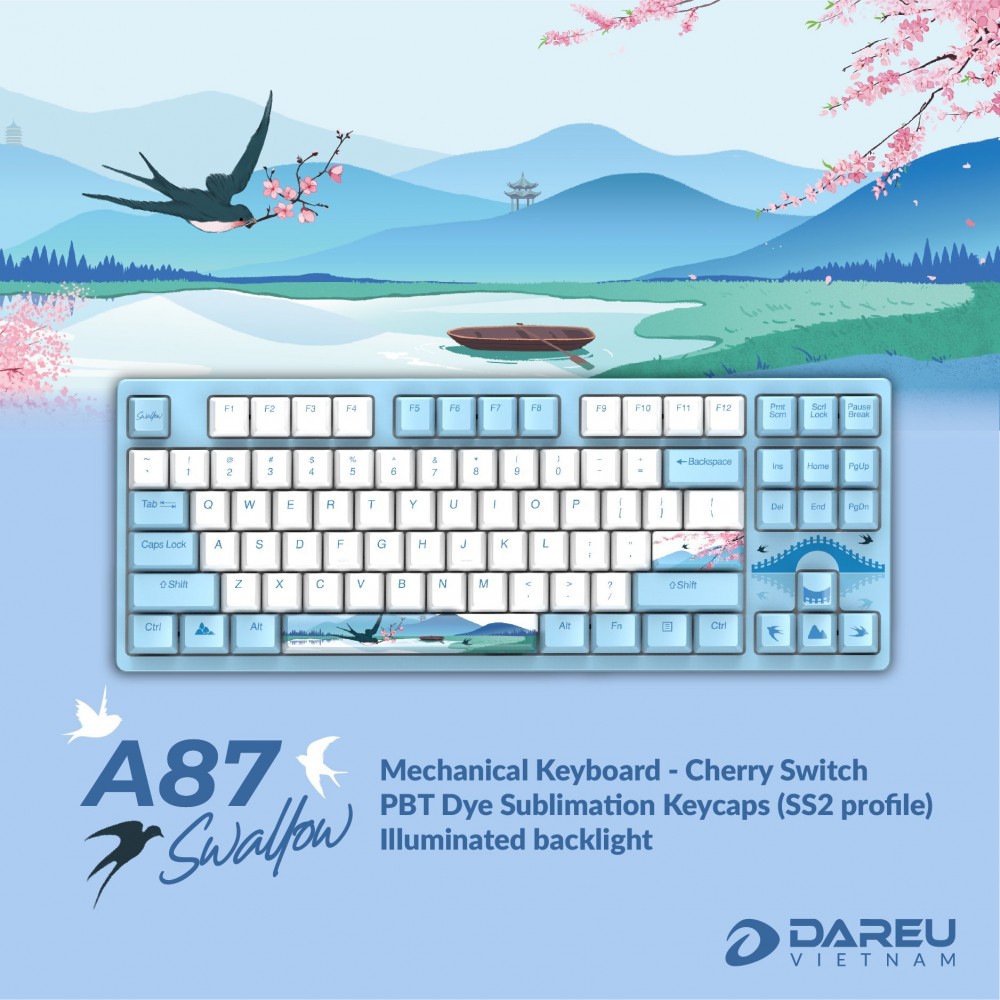 Bàn phím cơ DAREU A87 SWALLOW  Hàng chính hãng