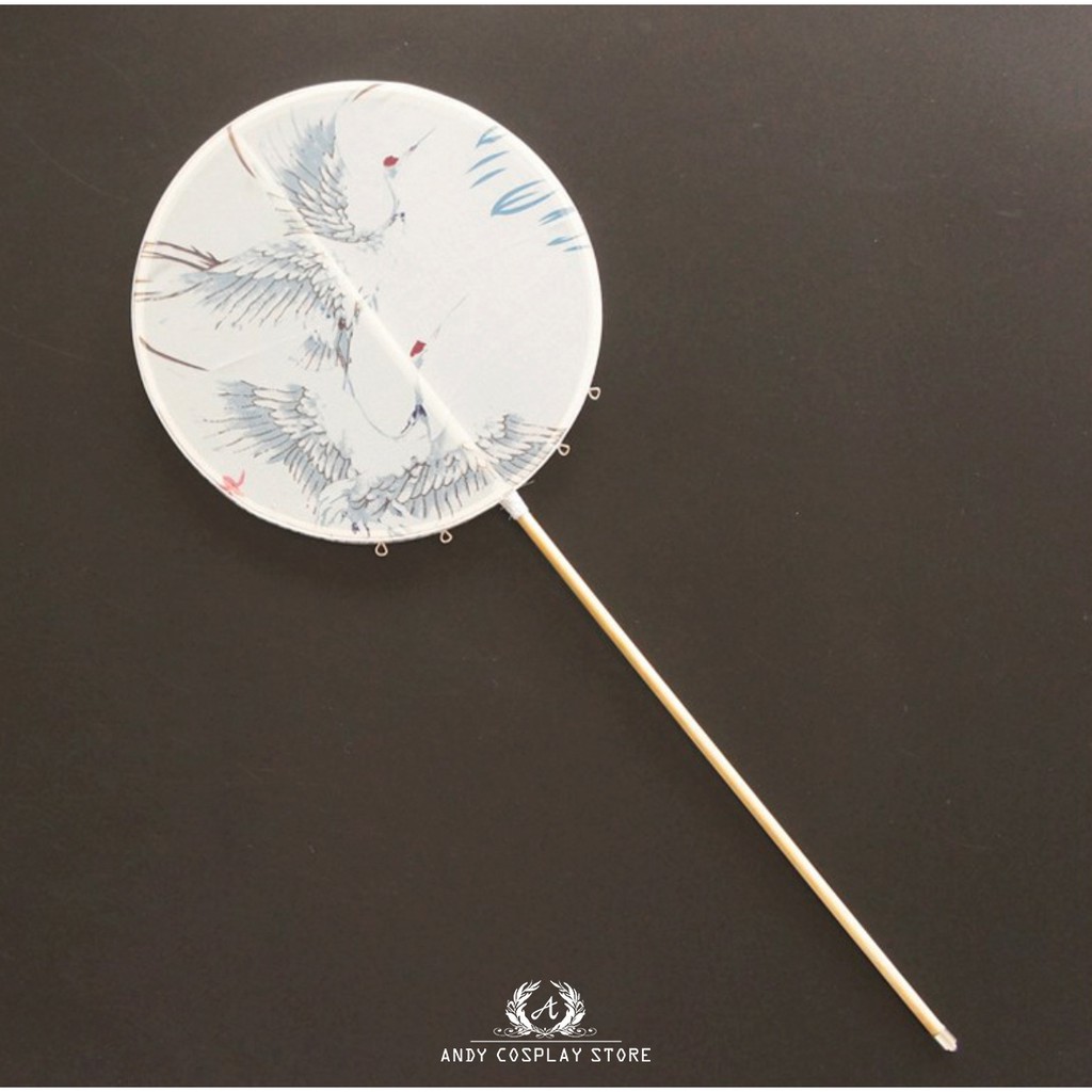 [CÓ SẴN] Quạt tròn hạc cổ trang