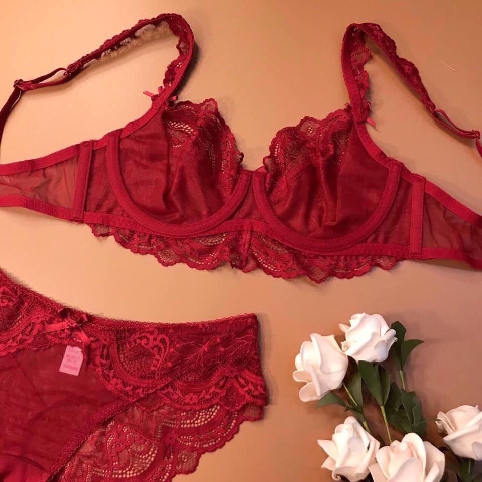 Bộ đồ lót B020 Mand ren hoa nhí có gọng ren không mút