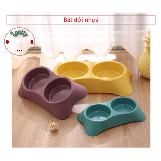 Bát đôi nhựa đựng thức ăn cho chó mèo | bát ăn cho mèo | bát ăn cho chó | đồ cho mèo ăn | đồ cho chó ăn