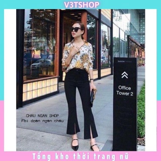 ❤️ Quần Ống Loe Nữ Cạp Cao Dáng Dài, Quần Legging Nữ Ôm Ống Loe xẻ chán _hàng sẵn
