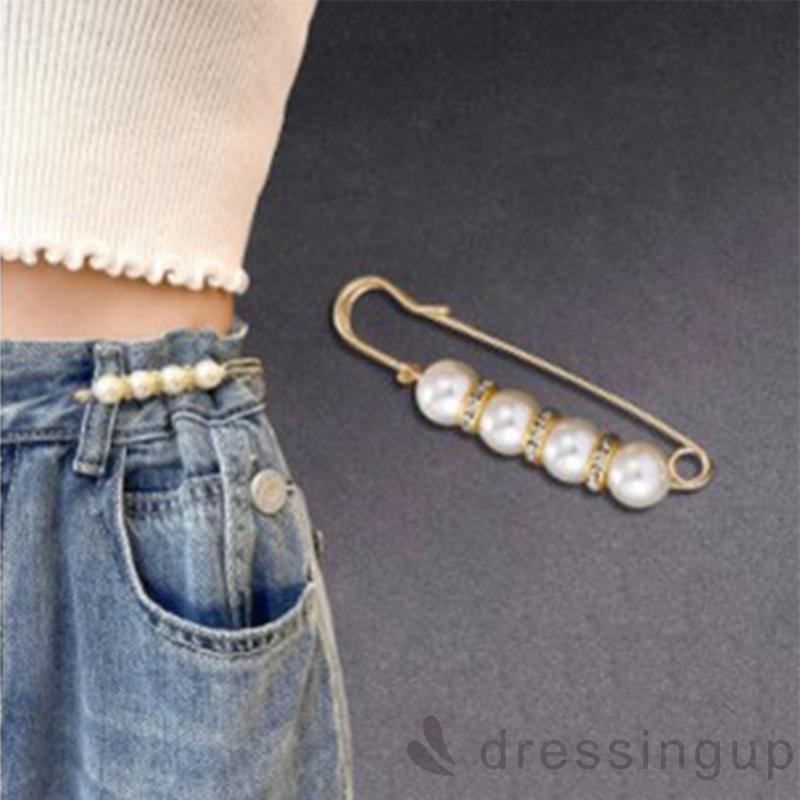 DRESSINGUP-Ghim cài đính ngọc trai nhân tạo thời trang