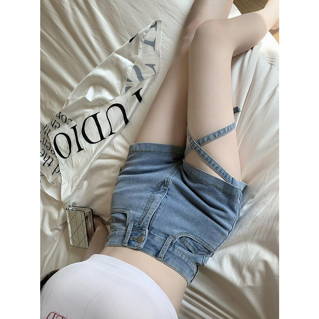 Quần Short Denim Lưng Cao Cột Dây 51479