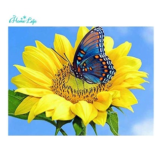 Diamond Painting Round Diamond Full Diamond 5D Art Crafts Painting Adult Home Wall Decoration Sunflower Butterfly