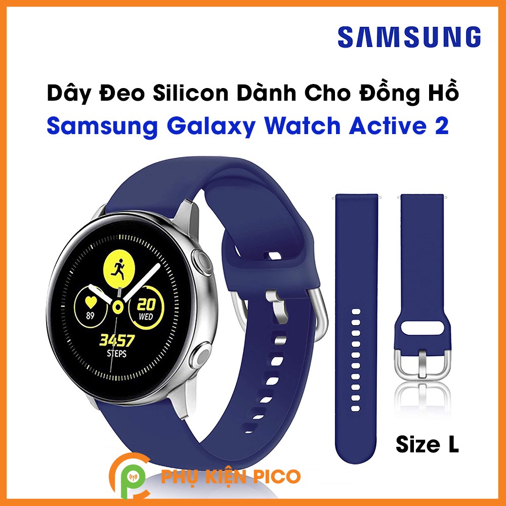 Dây silicon đồng hồ Samsung Galaxy Watch Active 2 bản 20mm màu xanh dương size L