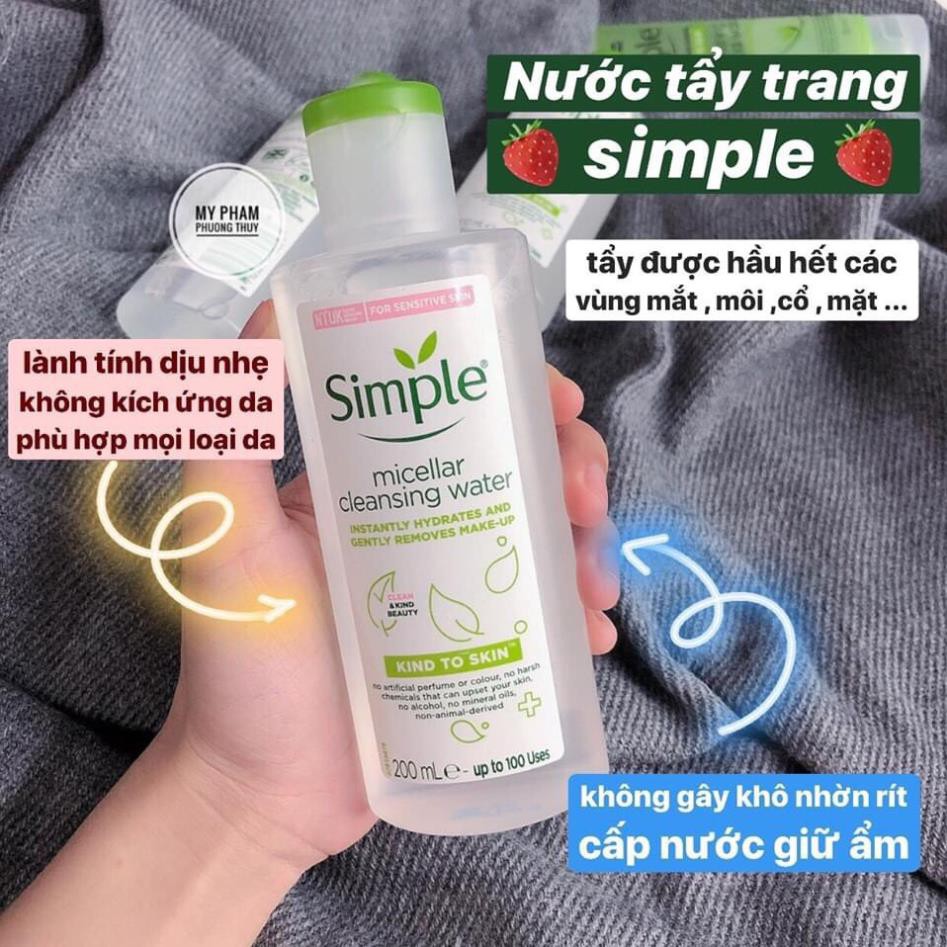 [Bản Anh - Mẫu Mới] Nước hoa hồng Simple, Toner Simple Kind To Skin Soothing Facial 200ml  - Rose.shop79