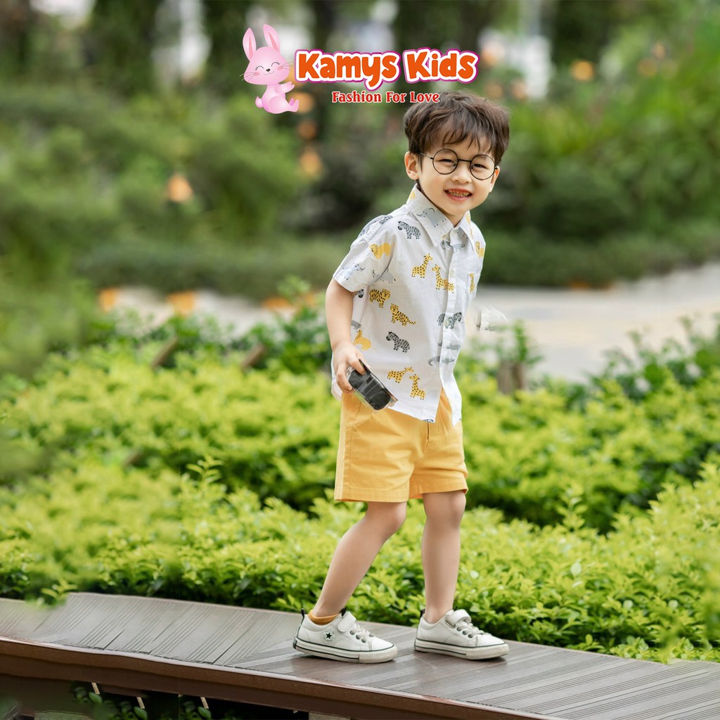 Set quần áo KAMYS KIDS họa tiết con vật ngộ nghĩnh cho bé từ 9-22kg