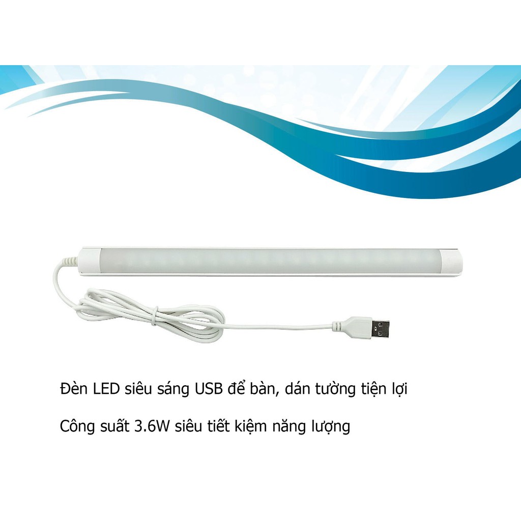 Đèn LED thanh USB siêu sáng tiện lợi có dán tường tiện lợi 3.6W (mới 2020)