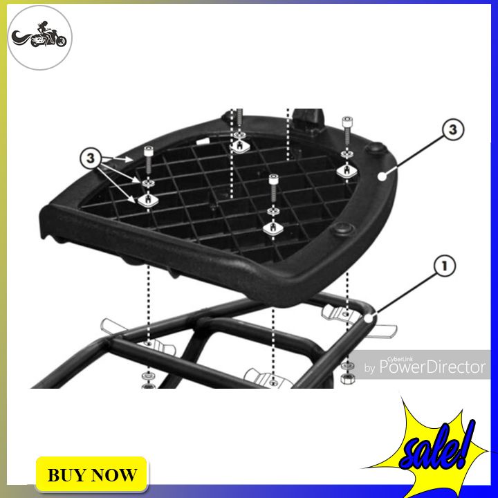 Đế đệm gắn thùng givi MP60ND dùng cho các loại thùng như B360/ B360NT/ MULBOX E43NML/ SIMPLY II E450,…tặng kèm ốc pát