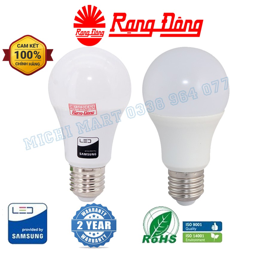 Bóng đèn LED Rạng Đông 3W - 5W - 7W - 9W - 12W - 15W, Chipled SAMSUNG Bảo Hành 2 Năm