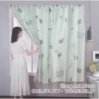 Rèm cửa dán tường 2 lớp 1m - 2m