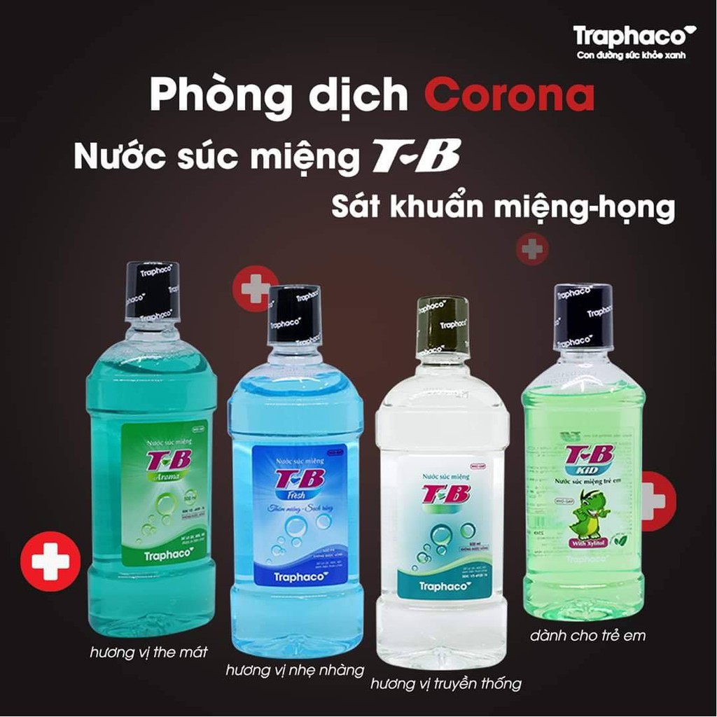 [Chính Hãng]Nước Súc Miệng  Diệt Khuẩn và Vệ Sinh Khoang Miệng Họng Hằng Ngày Traphaco 500ml