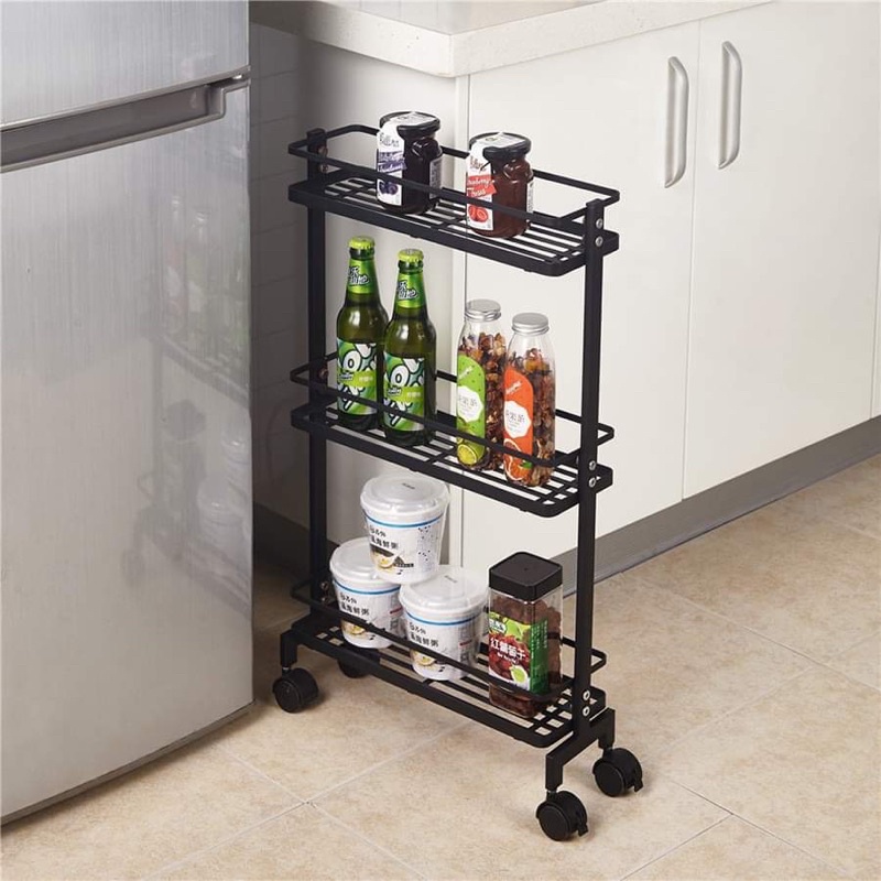 kệ nhà bếp đựng gia vị có bánh xe và chân cao su cố định TIỆN ÍCH sử dụng ĐA NĂNG chất liệu thép sơn tĩnh điện không rỉ