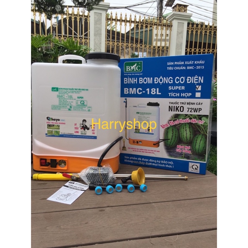 Bình điện phun thuốc sâu BMC Super dung tích 18 Lít
