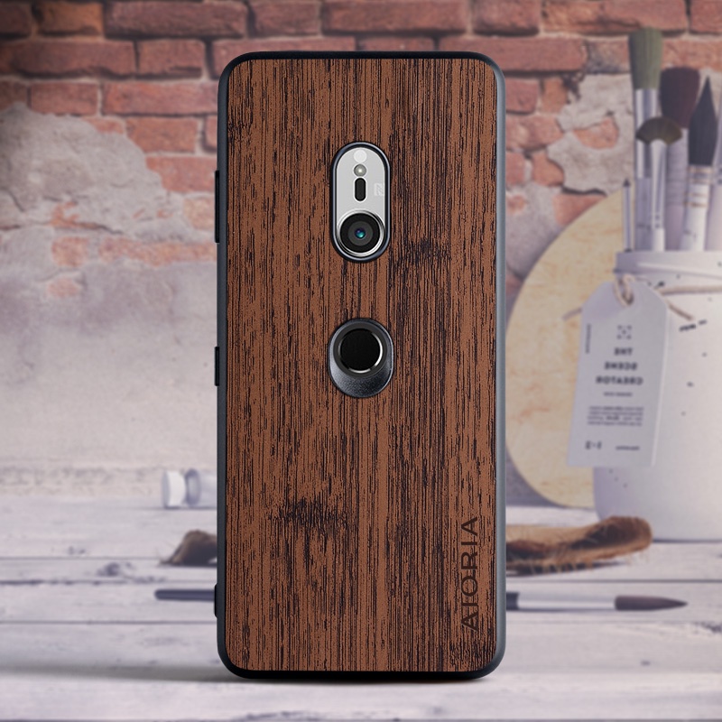 Ốp Lưng tpu Mềm Họa Tiết Giả Tre Độc Đáo Cho sony xperia xz3