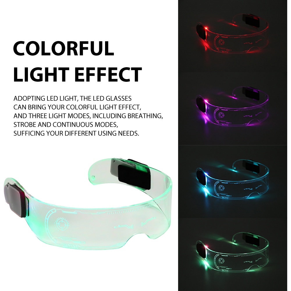 Led Glasses Neon Party Luminous Glasses Light Up Glasses Rave Costume Party Decor Sunglasses Halloween Decoration