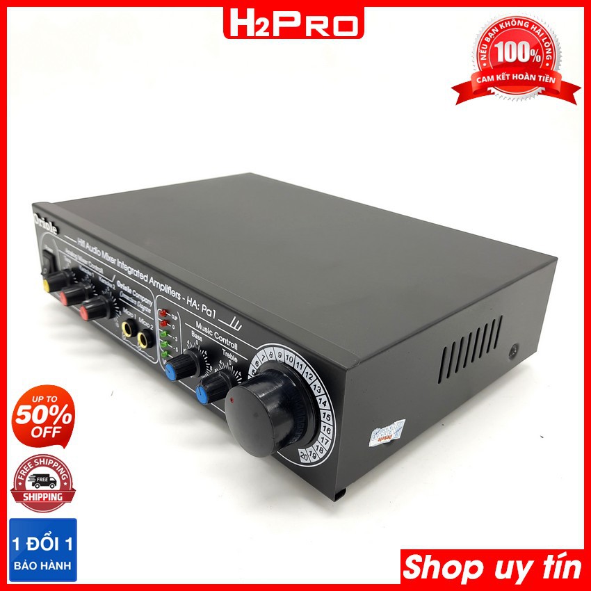 Ampli mini Oriole PA1 H2Pro 100W chính hãng, Ampli karaoke mini nguồn 220V-12V-24V, tặng dây AV 39K