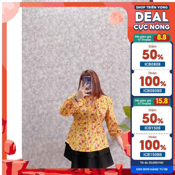 Áo cổ tàu peplum che bụng 50-85kg. Hình thật Bụ Bẫm shop