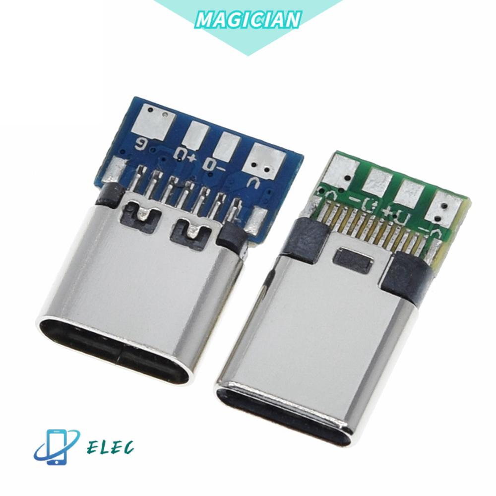 Set 1 Vỏ Đồng USB 3.1 Type C Đầu Đực/Cái 12/24 Pin Chuyên Dụng