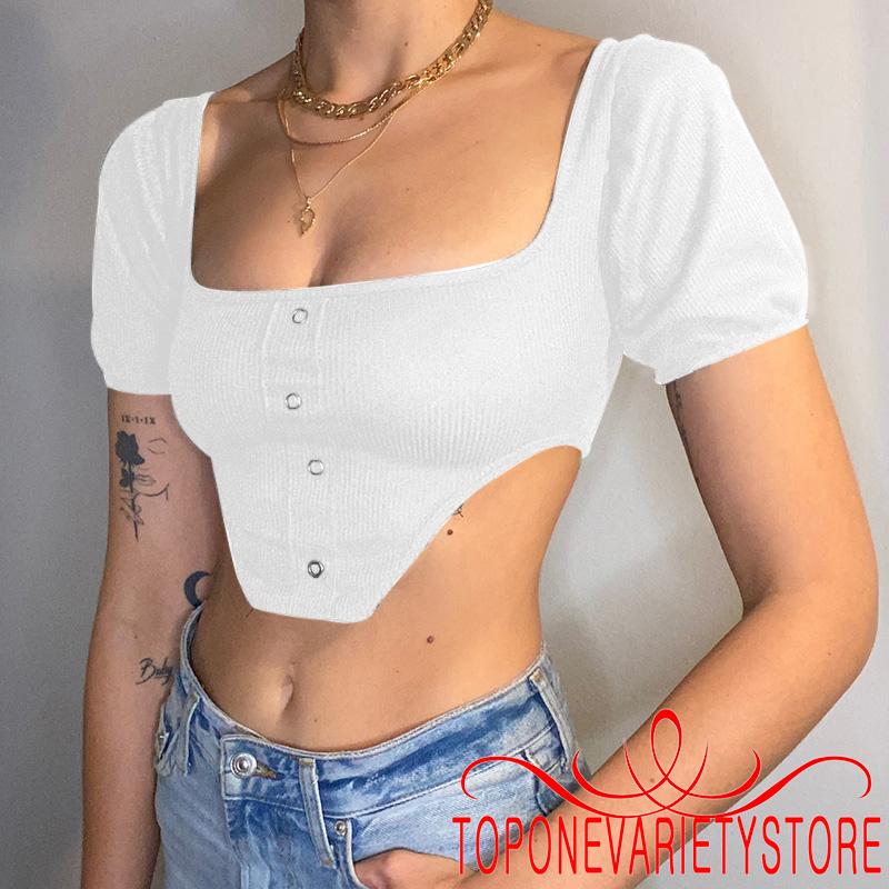 Áo Thun Lửng Tay Ngắn Thời Trang Dành Cho Nữ