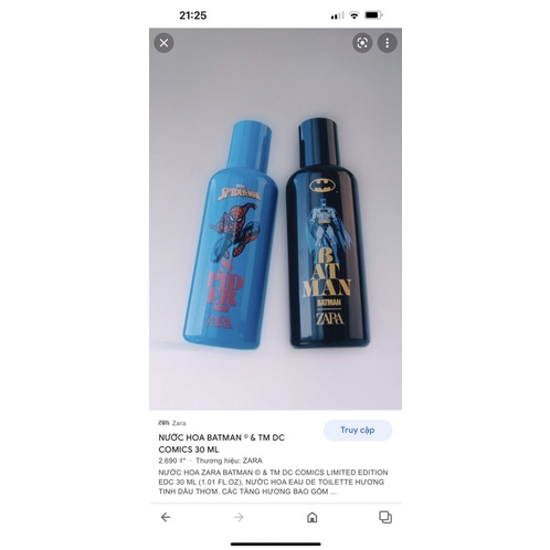 💫💫💫 Nước hoa Zara kid - phiên bản STARWARS
