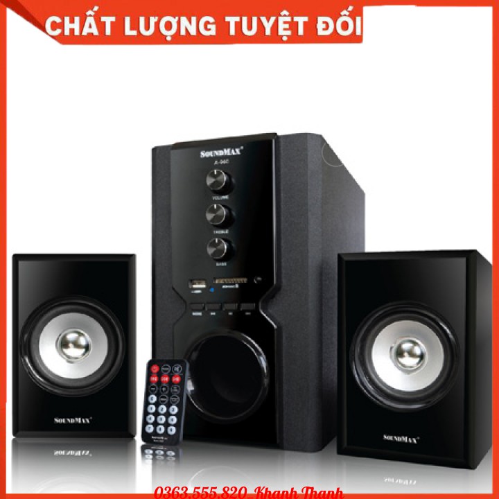 Loa 2.1 SOUNDMAX A960 Chính hãng (USB, Thẻ nhớ, Bluetooth, Remote) - Bảo hành 12 tháng