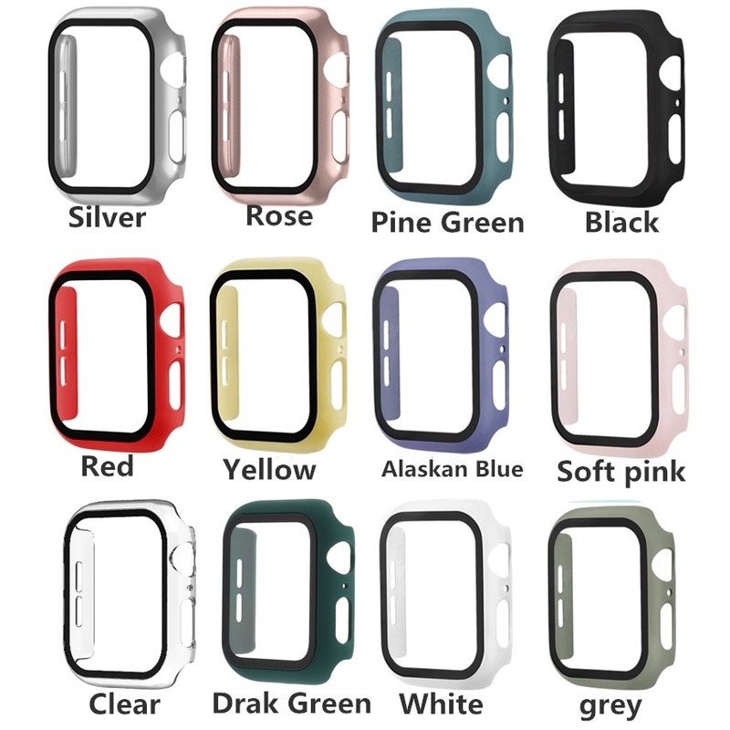 Kính cường lực bảo vệ toàn diện 360 độ cho mặt đồng hồ Apple Watch Dòng SE6 5 4 3 2 1