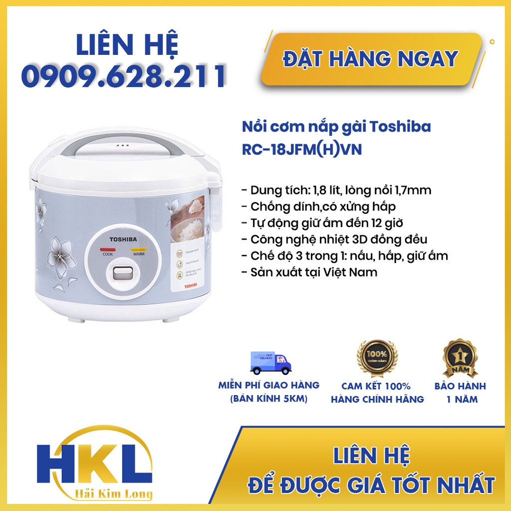 Nồi cơm nắp gài Toshiba RC-18JFM(H)VN
