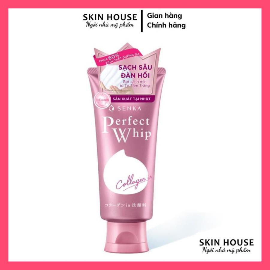 Sữa Rửa Mặt Senka Perfect Whip Collagen hồng 150g - Sữa rửa mặt Senka Collagen Hồng