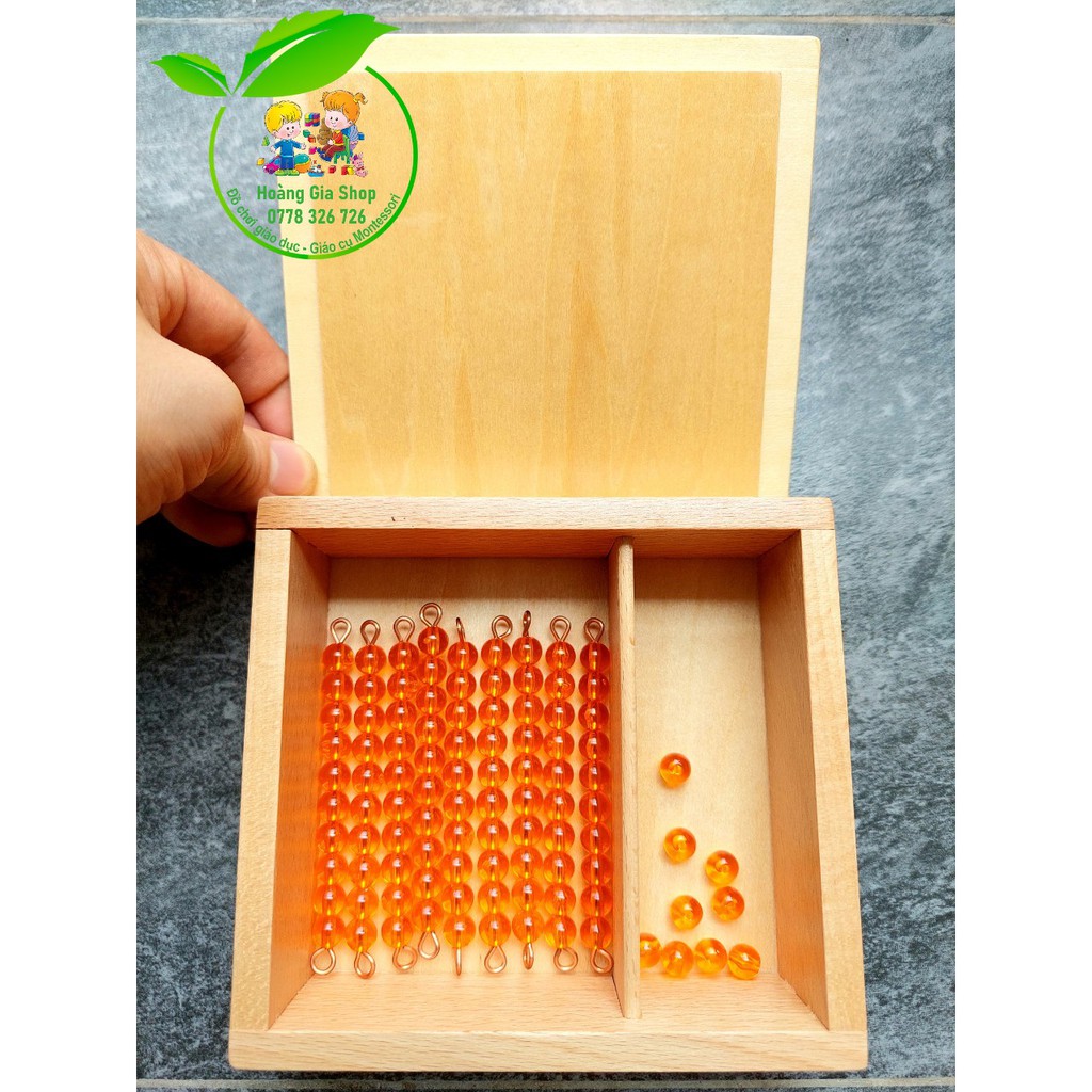 Dây cườm đơn màu chơi với bảng hàng chục Montessori (Bead Bars for Ten Board with Box A)