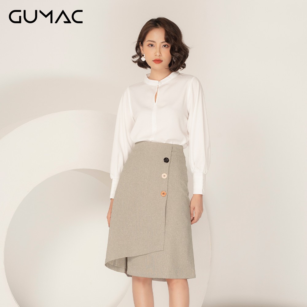 Váy tà đắp phối nút VA944 GUMAC