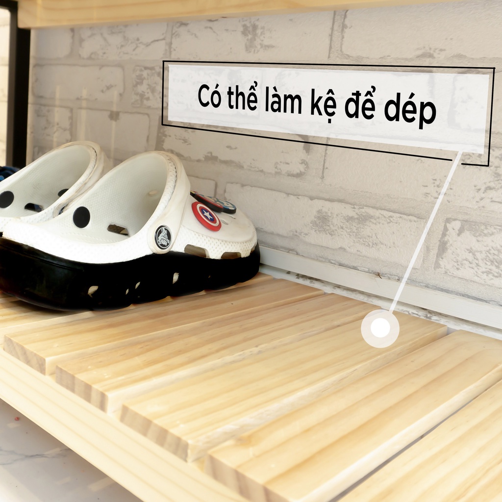 Kệ giày dép đa năng chân sắt tĩnh điện 3 tầng size 80cm - MW FURNITURE - Nội thất căn hộ