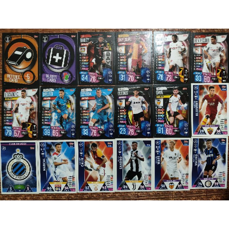 Thẻ Cầu Thủ Bóng Đá Tự Chọn Match Attax Các Mùa Giải UCL ( Thẻ Base )