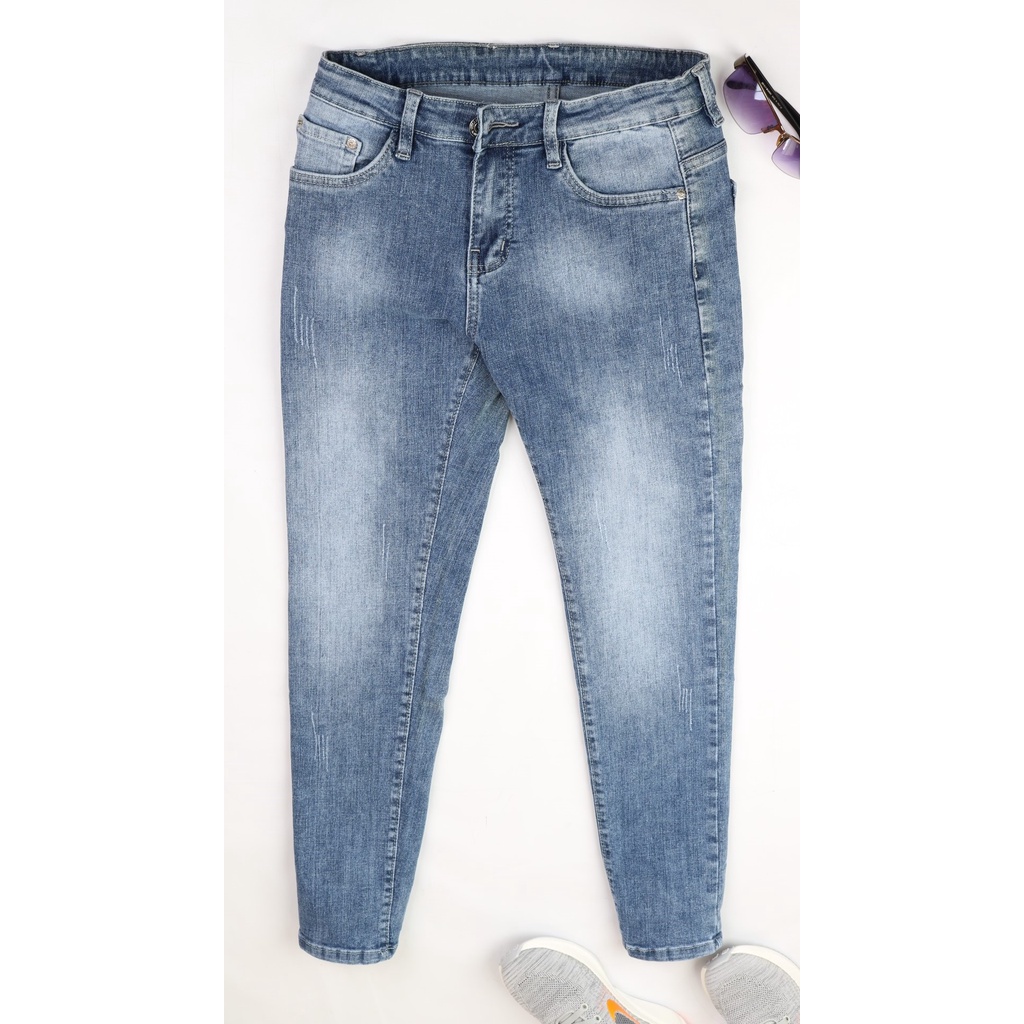 Quần jean nam xanh bạc MK 0164 chất bò cao cấp vải không ra màu form ôm Slimfit quần jeans phong cách Hàn Quốc