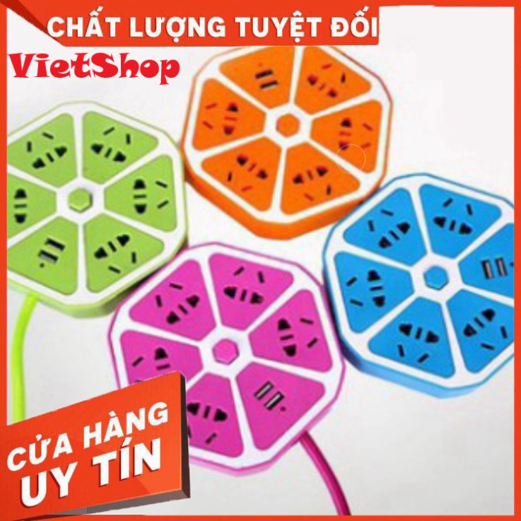 Ổ Cắm Điện Đa Năng Hình Trái Cam, Có Cổng Sạc USB Đa Năng Tiện Dụng - VietShop