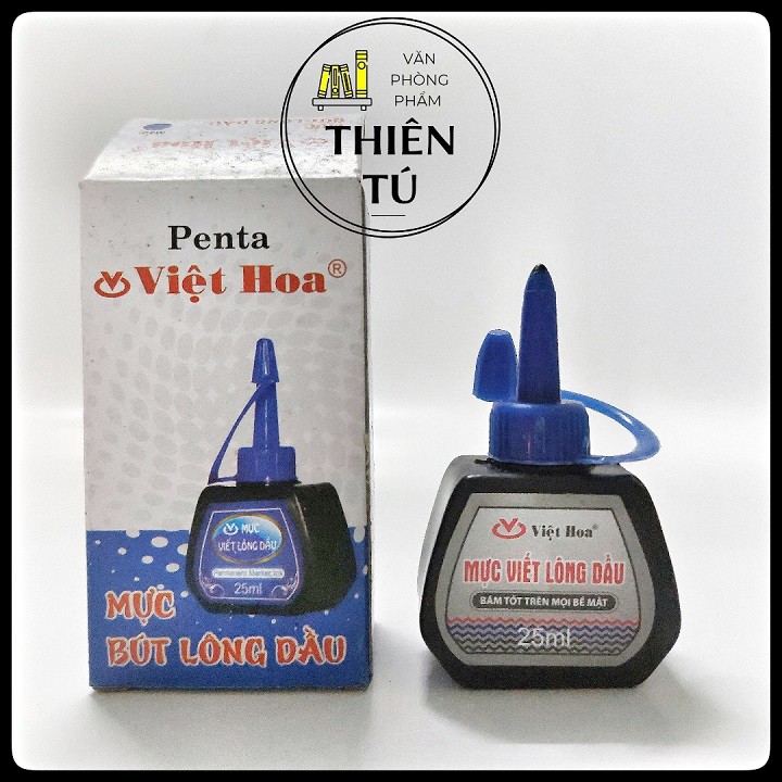 Mực bút lông dầu Penta, Mực bút dạ màu Việt Hoa 3 màu xanh/đỏ/đen